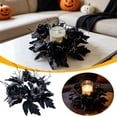 thumbnail image 1 of Orangide Halloween Decorations Candle Decoration Wreath For Table Setting Iron Candlestick With Artificial Flowers Table Centerpieces Candle Ring For Home Dining Table, 1 of 9