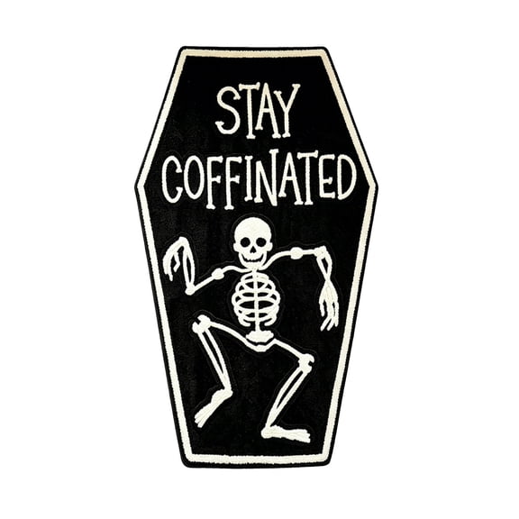 Orangide Halloween Decorations Coffin Shaped Floor Mat Irregular Non-Slip Rug, Spooky Door Mat for Entryway, Bedroom, Living Room, Indoor Home Decor