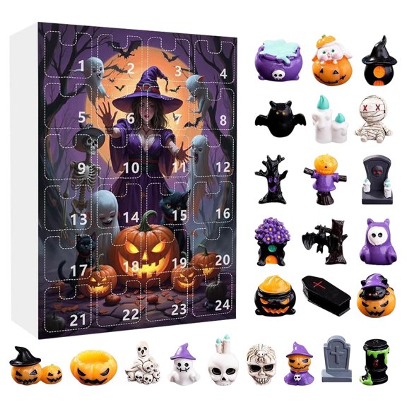 Orangide Halloween Decorations Countdown Figurine Calendar, Decorative Piece for Holiday Countdown to Trick or Treat Fall Shelf Sitter Table Centerpiece