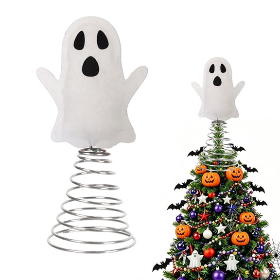 Orangide Halloween Decorations Ghost Tree Topper, Spooky Bat Figure Sits Securely on Tabletop Christmas Trees, Lightweight Ornament for Holiday Display Shelf