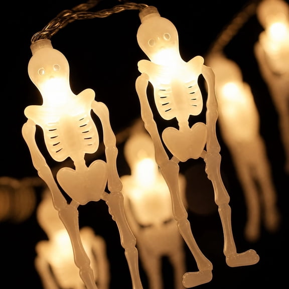 Orangide Halloween Decorations Skeleton Frame String Lights White Bones Garland for Spooky Holiday Indoor Outdoor Party Decoration 59 In Home