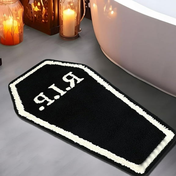 Orangide Halloween Door Mats,Skull Welcome Mats for Outdoor Entrance,Special Shaped Imitation Floor Mats,Bathroom Water Absorbing Mat for Front Door,Home Decor