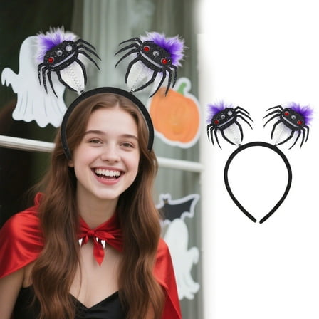 Orangide Halloween Headbands,Bat Spider Web Hairband Halloween Accessories for Woman alloween Party Decoration Ghost