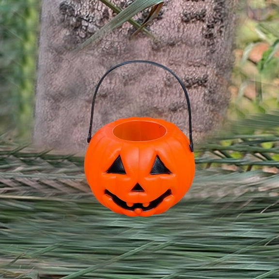 Orangide Halloween Pumpkin Buckets,Halloween/Thanksgiving Decorations,Pumpkin Candy Buckets with Handle Trick or Treat Pumpkin Baskets for Halloween Candy Party,Halloween Pumpkin Props