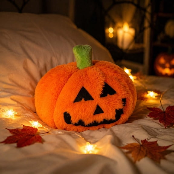 Orangide Halloween Pumpkin Pillow Plush Fabric Throw Cushion for Sofa Bedroom Fall Harvest Decor and Home Living Room Cozy Seasonal