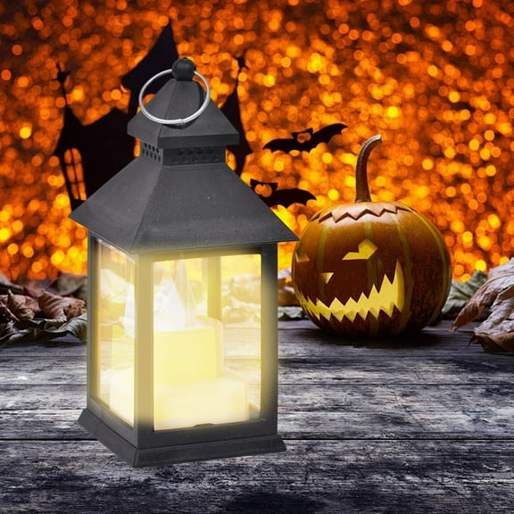 Orangide Halloween Vintage Lantern Decorative LED Flickering Flameless with Timer Candles,Waterproof Hanging Lanterns for Wedding Tree Decorations