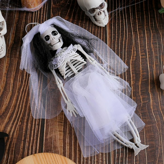 Orangide Hanging Skull Bride Bridegroom Halloween Skeleton Indoor Outdoor Decoration Figure Spooky Home Party Scene Decoration Trick Props