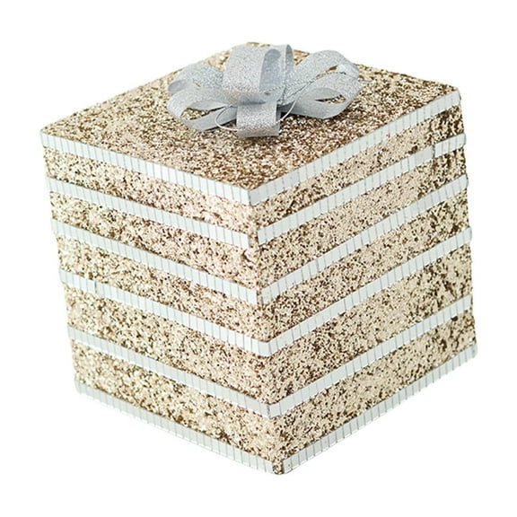 Orangide High End Champagne Color Christmas Gift Box Christmas Winter Holiday Tabletop Presents Gift Boxes Decoration for Party