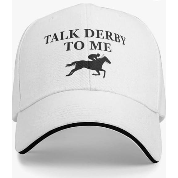 Orangide High Quality Talk To Me Funny Horse Racing Baseball Cap, Adjustable Hat For Men And Women, White Color With Unique Design For Daily Wear