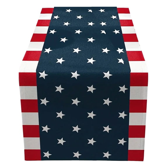 Orangide Independence Day Table Runners Patriotism 4th Of July Decorations Holiday Tablecloths Star Red White And Blue for Kitchen Home Dining 13x72 Inch