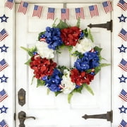 Orangide Independence Day Wreath 18 Inch, Red White Blue Patriotic Berry Swag for Front Door, Rustic Mesh Decoration for Window Porch Wall, Memorial Day 4th Of July