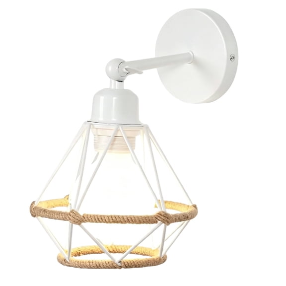 Orangide Industrial Style Loft Wall Lamp with Plug, Rope Wall Light for Bedside, Corridor, Study, Warm White Lighting Fixture, Plug in Wall Sconce
