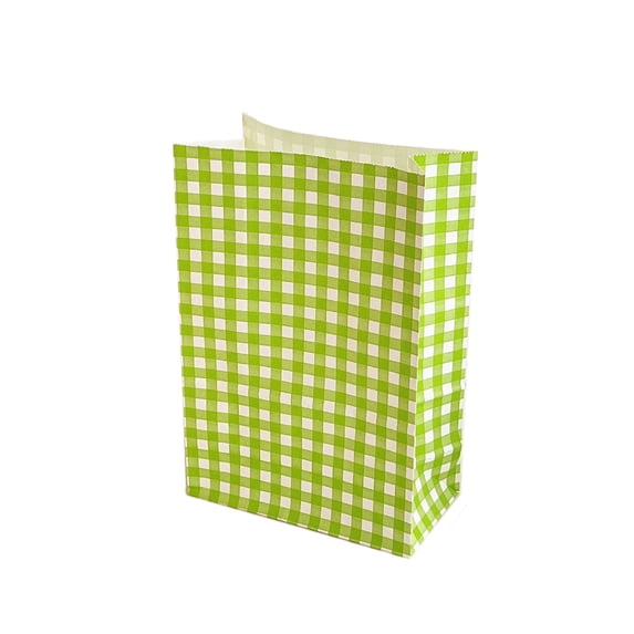 Orangide Kraft Paper Gift Bags Small Colored Plaid Pattern Treat Bags Candy Goodie Bags For Birthday Party Favor Wedding Easter Basket Stuffers