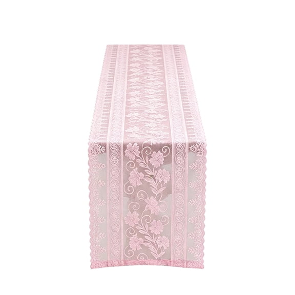 Orangide Lace Hollowed Out Table Runner, Country Farmhouse Dining Table Decoration for Home, Tea Table Cloth, Vintage Rustic Kitchen Tabletop Cover