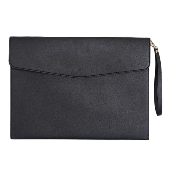 Orangide Leather File Folder Waterproof Envelope Case A4 Size Zipper Document Bag Pouch With Removable Hand Strap For Office Organization