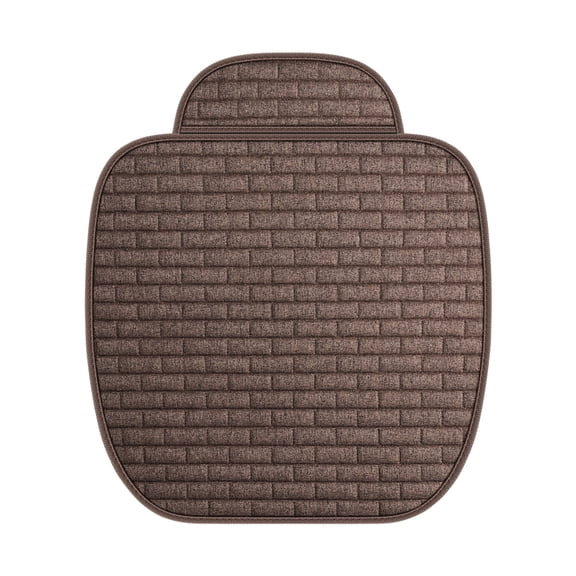 Orangide Linen Car Seat Cushion Set 3-PCS Breathable Cooling Pad for Summer and All Seasons with Backrest and Rear Seat Cover (Cushion)