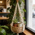 thumbnail image 1 of Orangide Macrame Plant Hanger with Tassels, Hanging Net Basket for Pots, Boho Home Decor, Wall or Ceiling Mounted Flower Pot Holder, Air Plant and Plant Display, 1 of 6