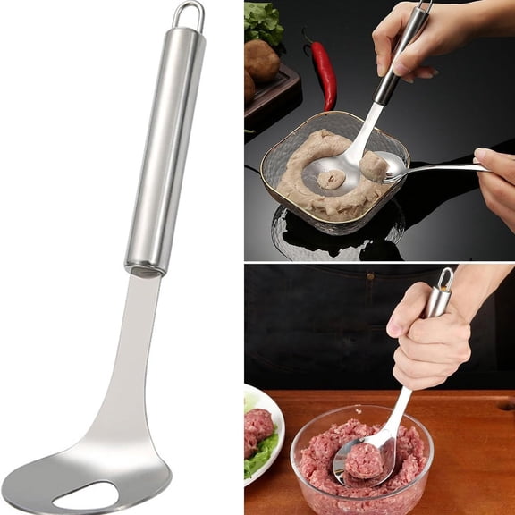 Orangide Meatball Spoon Stainless Steel Meatball Spoon Press Squeeze Meatball Magic Spoon Kitchen Tool for Making Meatballs Fishball Molds
