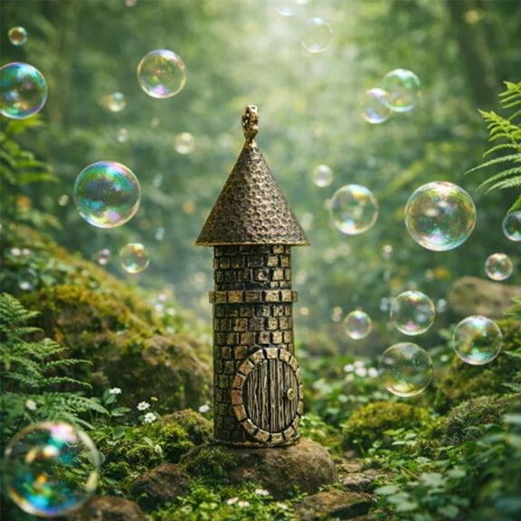 Orangide Medieval Castle Bubble Wand, Kids Outdoor Toy for Garden Parties and Playtime, Portable Handheld Bubble Blower Stick with Fantasy Design