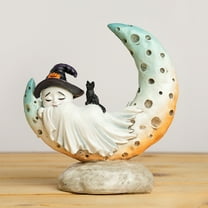 Orangide Mermaid Witch Moon Statue,Halloween Resin Figurine Decor,Spooky & Stylish Homen and Office Decor for Shelf & Mantel,Durable Resin Statue,Unique Halloween Party Gift