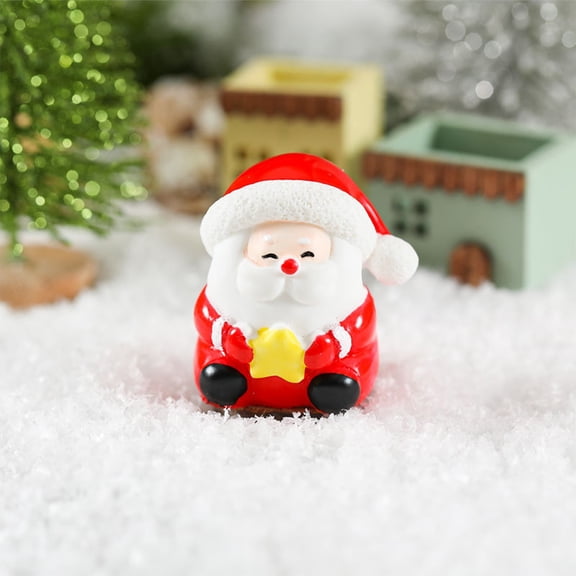 Orangide Mini Santa Claus Figurine Resin Christmas Ornament for Tree, Snow Scene, Mantel, and Tabletop – Hand Painted Red Suit with Gift Sack, Festive Holiday Decoration
