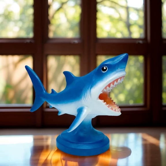Orangide Night Light, Shark-Themed Blue Resin Decor Lamp for Bedroom and Living Room, Cool Animal Figurine Ambient Lighting as a Gift for Kids and Adults
