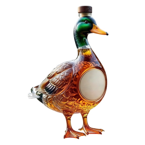 Orangide Novelty Duck Shaped Whiskey Bottle, Glass Animal Decanter - Home Bar Liquor Storage Gift for Whiskey Lovers, Party Shelf Decor