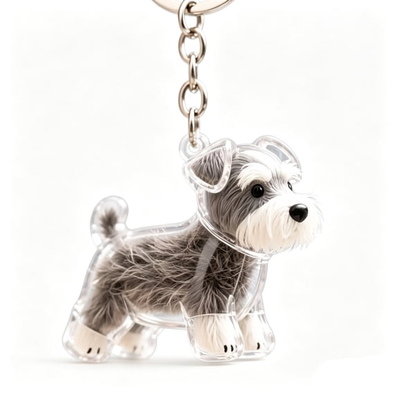 Orangide Pet Hair Keychain Dog Memorial Keepsake Clear Puppy Shaped Capsule Container for Fur Storage Pendant Gift for Dog Lovers