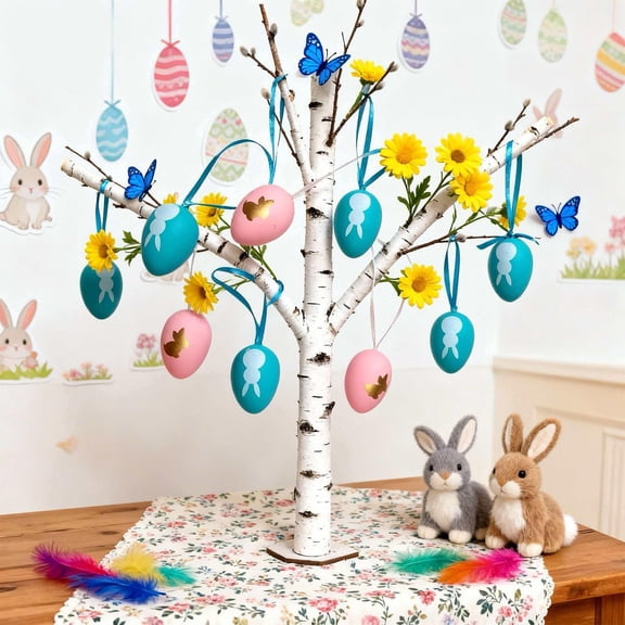 Orangide Plastic Painted Easter Eggs, 1.6 In Colorful Holiday Party Decoration Eggs, Set of 12 (6 Pink and 6 Blue) for Easter Basket Fillers, DIY Craft Projects and Spring Festivities