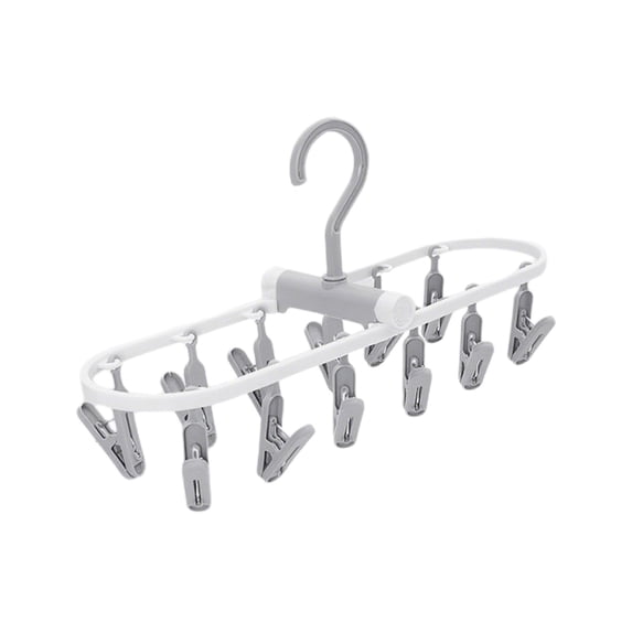 Orangide Portable Foldable Laundry Hanger, 12 Rotating Clips Drying Rack for Underwear Socks, Indoor Outdoor Travel Use