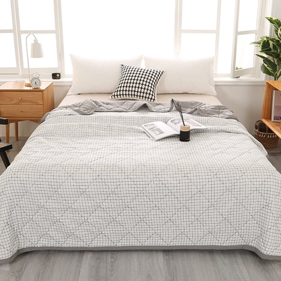 Orangide Queen Size Summer Quilt, Air Conditioning Cool Comforter Set, Breathable Lightweight Blanket, Soft Washed Cotton Bedding, 3D Baffle Box