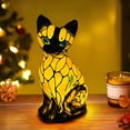 thumbnail image 1 of Orangide Retro Cats Stained Resin Tabletop Night Light, Animal Table Lamps Series, Cat Lamp Stained Glass Tabletop Night Light, 3D Cute Pet LED Table Lamps, Gift for Lovers, 1 of 6