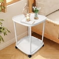thumbnail image 1 of Orangide Rolling Sofa Side Table Double Tier Storage Rack Modern Bedside Table for Bedroom Living Room Lightweight Mobile Coffee Table with Wheels for Small Spaces, 1 of 6