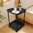 thumbnail image 1 of Orangide Rolling Sofa Side Table Double Tier Storage Rack Modern Bedside Table for Bedroom Living Room Lightweight Mobile Coffee Table with Wheels for Small Spaces, 1 of 6