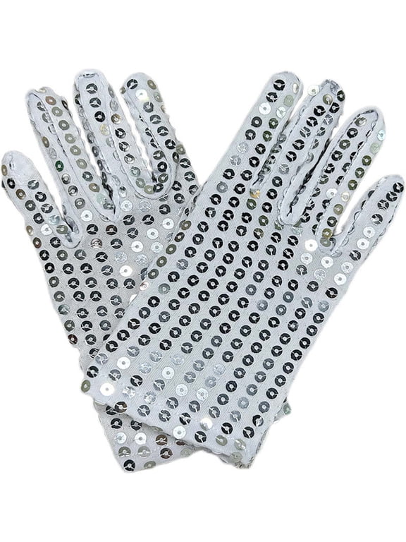 Orangide Sequin Gloves Sparkly Performance Gloves for Adults Kids, Full Finger Glitter Gloves for Halloween Party, Dance Stage Accessories