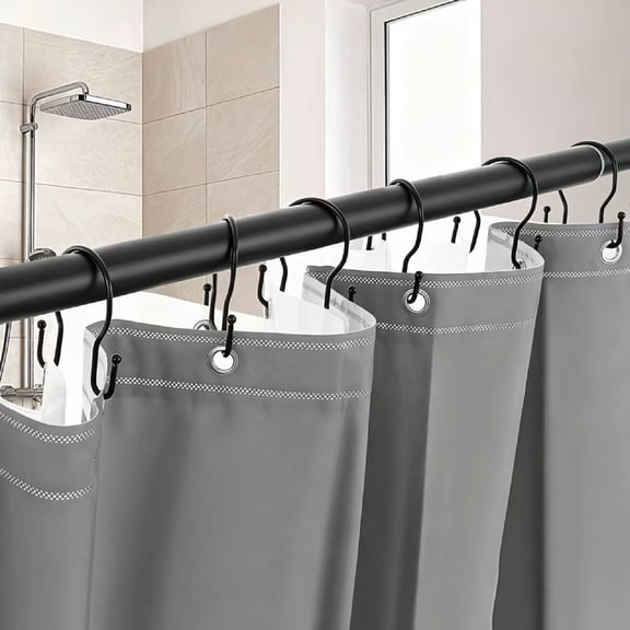 Orangide Shower Curtain Hooks Rustproof Sliding Metal Rings Double Glide Roller Trolley for Bathroom Curtain Rod Heavy Duty Smooth Gliding Set