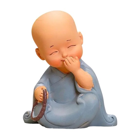 Orangide Small Zen Monk Resin Figurine for Home Living Room Tea Table Decor, Decompression Doll Ornament for Office Shelf Desk, Cute Zen Gift for Meditation Room