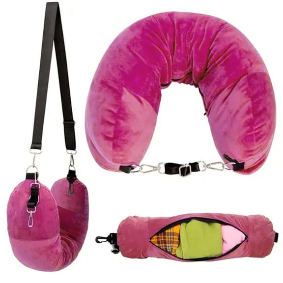 Orangide Soft Travel U-Shaped Pillow Portable Headrest Can Be Filled with Clothes for Outdoor Luggage Multifunctional, for Car Plane Train Travel