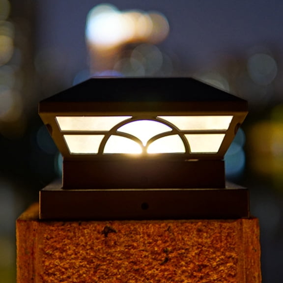 Orangide Solar Column Light Outdoor, Decorative Wall Light Garden Villa, Courtyard Fence Post Wooden Stake, Energy Efficient Automatic Dusk to Dawn, Weather-Resistant Landscape Enhancement