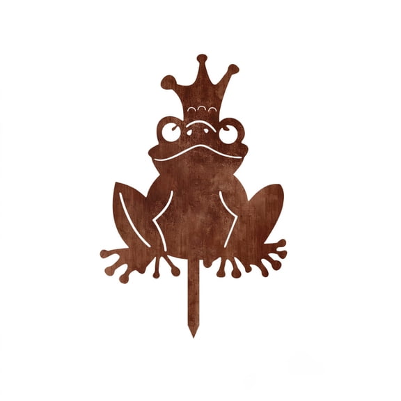 Orangide Spring Summer Cute Iron Frog Garden Stake for Outdoor Yard Patio Pond - Rustic Metal Animal Yard Art, Ideal Gift for Garden Lovers