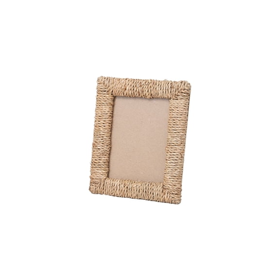 Orangide Stylish Woven Seagrass Rattan Photo Frame Boho Wall Art Decor Empty Wood Frame for Living Room Bedroom Shelf Tabletop Display Natural Texture