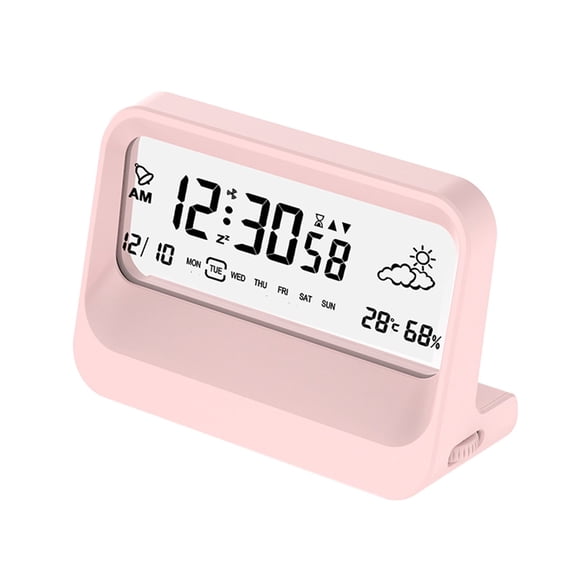 Orangide Transparent Digital Clock with Temperature and Humidity Display, Multifunctional Electronic Alarm Clock with Timer for Home Office and Bedroom