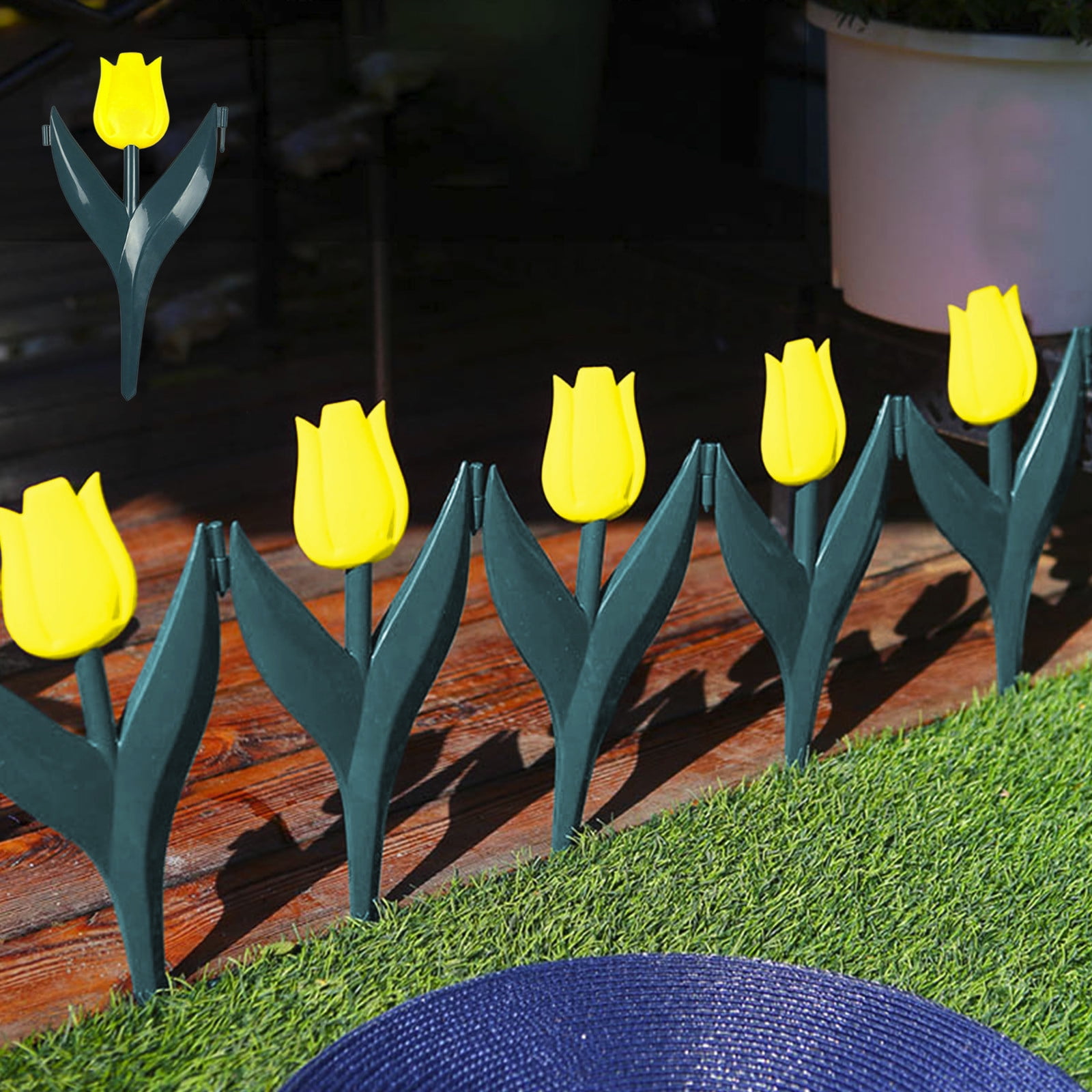 Tulip Edging Orangide Tulip Garden Fence Picket Edging with Flower Design, Outdoor ...
