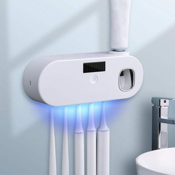 Orangide UV Toothbrush Holder Rechargeable, Wall Mounted with Light Cleaning, Smart Bathroom Accessory for Germ-Free Storage, Oral Hygiene Organizer for Home Use