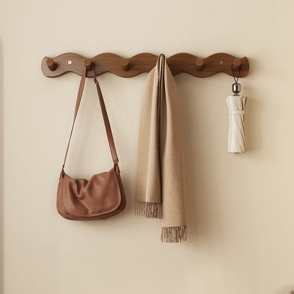Orangide Wall Mounted Hook Rack with 6 Hooks, Non Rusting Rust Resistant Coat Rack for Bathroom Kitchen Living Room, Space Saving Organizer for Towels Coats Hats Tools