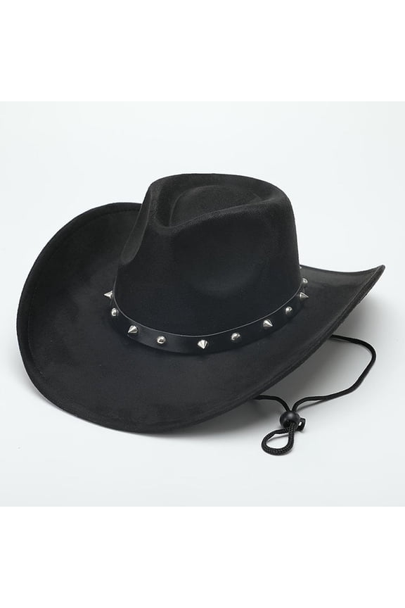 Western Cowboy Hat for Men Women, Large Brim Tibetan Style Hat with Belt Accessory for Outdoor Summer Spring Decor for Rodeo Headwear