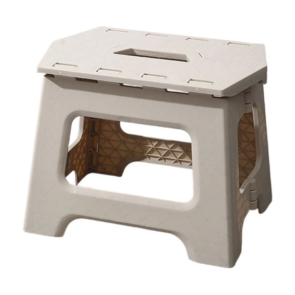 Orangide White Folding Step Stool Heavy Duty Portable Non Slip For Kids Adults - Home Camping Kitchen Outdoor Use 9 Inch Height