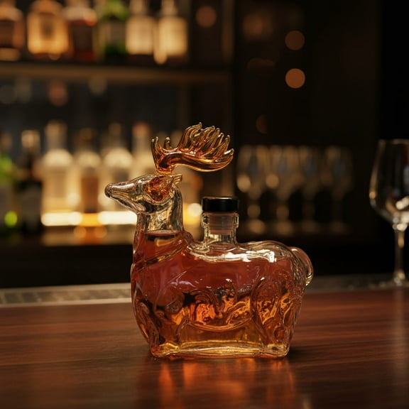 Orangide Wildlife Shaped Whiskey Decanter Bottle Engraved Glasses Set for Men Home Bar Decor Gift Idea