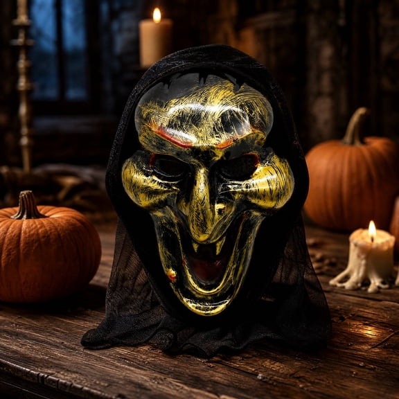 Orangide Witch Face Cover Vintage Style Halloween Spooky Party Prop Masquerade Themed Decor Adult Photo Booth Accessory for Events