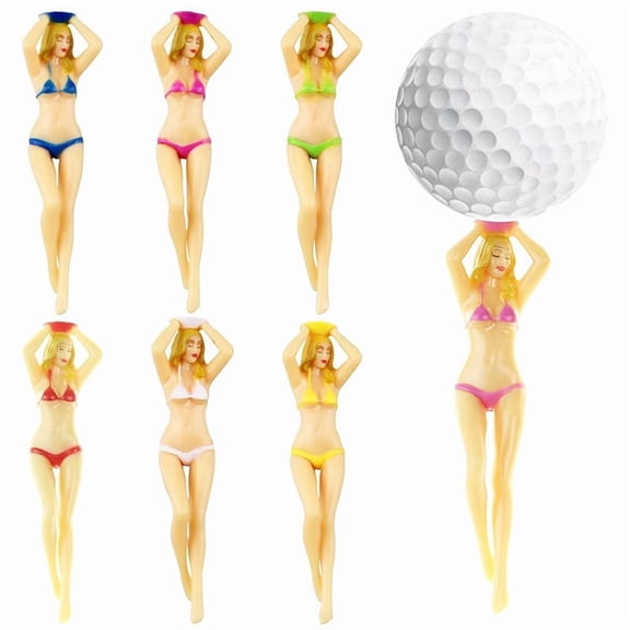 Orangide Women's Golf Tees 6 Pack Bikini Design Plastic Tees for Ladies Golf Accessories Gift Idea for Female Golfers Sports Gifts